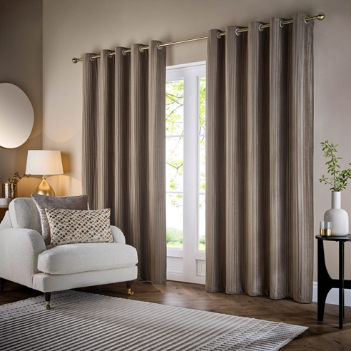 Corinthian Eyelet, Mink - Ready Made Curtains - Image 3